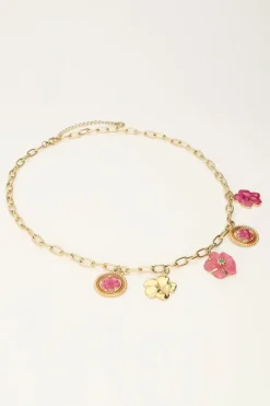 My Jewellery Island Collier Avec 5 Charms Fleurs Discount