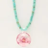 My Jewellery Island Collier De Perles Aqua Avec Fleur Rose Discount
