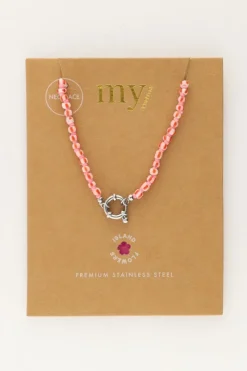 My Jewellery Island Collier De Perles Roses Avec Fermoir Best