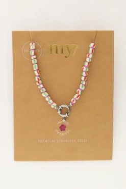 My Jewellery Island Collier De Perles Vertes Avec Fermoir Best