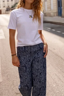 My Jewellery Jean Bleu Avec Des Roses Discount