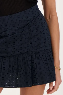 My Jewellery Jupe Bleu Foncé Avec Broderie Anglaise Clearance