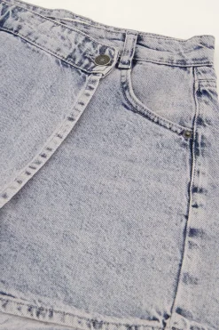 My Jewellery Jupe En Denim Bleu Avec Boutons Rose/Violet clair/Bleu Online