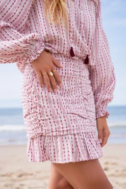 My Jewellery Jupe En Jacquard Rose, Blanche Et Rouge Clearance