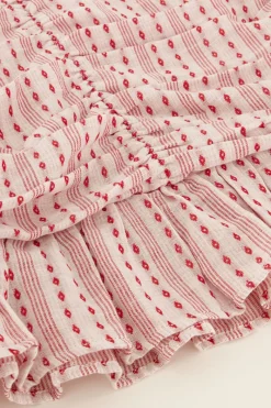 My Jewellery Jupe En Jacquard Rose, Blanche Et Rouge Clearance