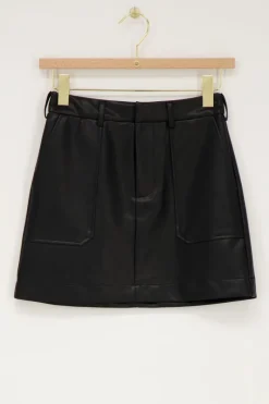 My Jewellery Jupe En Simili Cuir Noir Discount