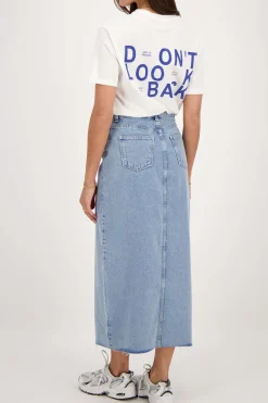 My Jewellery Jupe Midi En Denim Bleu Avec Boutons Sale