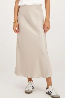 My Jewellery Jupe Midi En Satin Beige Online