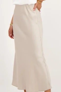 My Jewellery Jupe Midi En Satin Beige Online