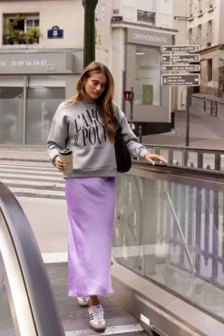 My Jewellery Jupe Midi En Satin Lilas Violet/Violet clair Online
