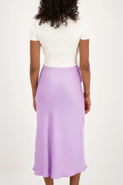 My Jewellery Jupe Midi En Satin Lilas Violet/Violet clair Online