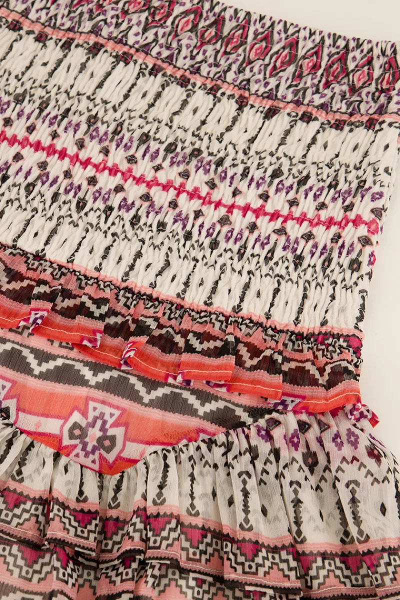 My Jewellery Jupe Multicolore à Smocks Et Imprimés Discount