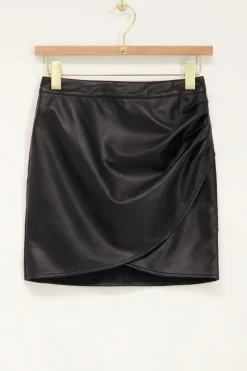 My Jewellery Jupe Plissée Noire En Simili-cuir Discount