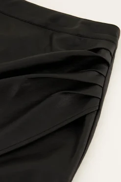 My Jewellery Jupe Plissée Noire En Simili-cuir Discount