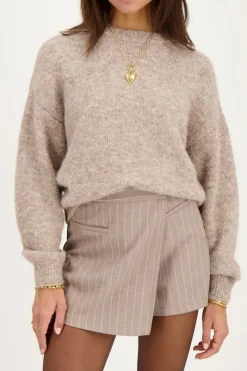 My Jewellery Jupe-short Beige à Fines Rayures Fashion