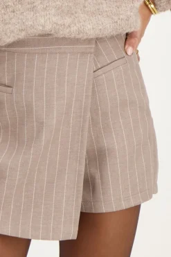 My Jewellery Jupe-short Beige à Fines Rayures Fashion