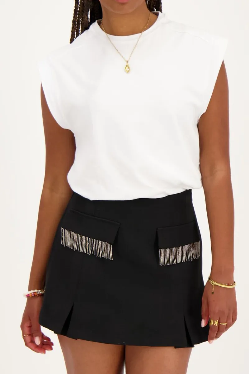 My Jewellery Jupe-short Noire Avec Cordons De Perles Online