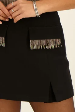 My Jewellery Jupe-short Noire Avec Cordons De Perles Online