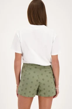 My Jewellery Jupe-short e Avec Broderie Florale Vert Fashion