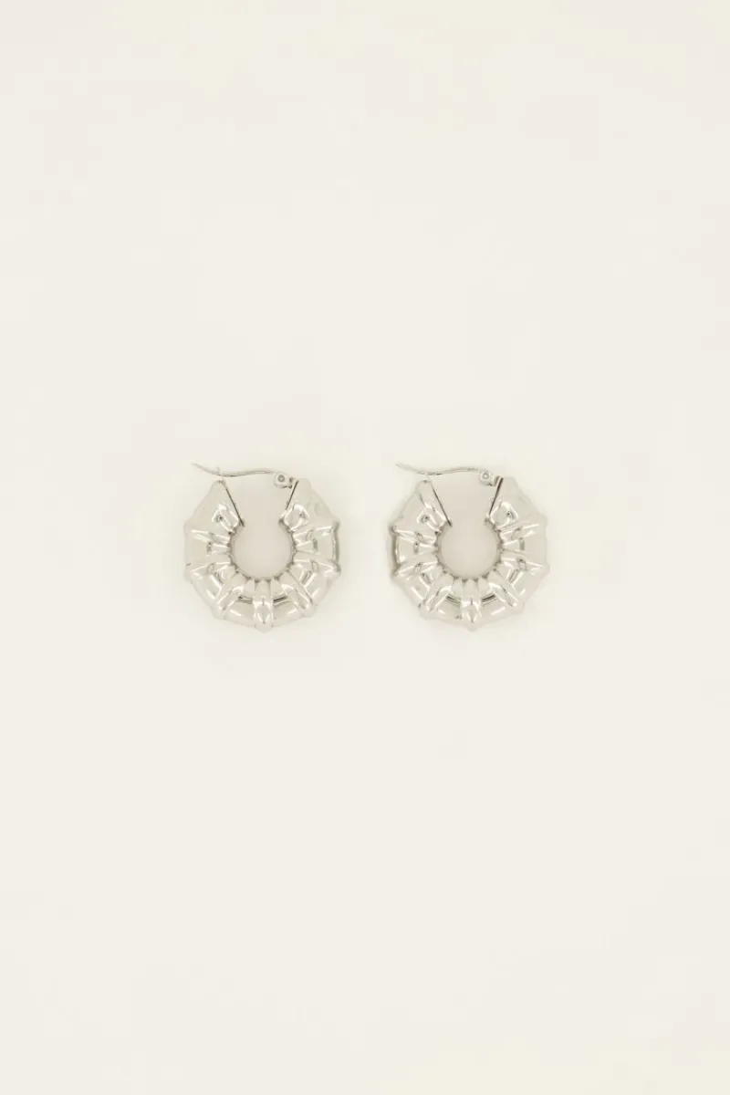 My Jewellery Larges Boucles D’oreilles Tendance Avec Arêtes Côtelées Best