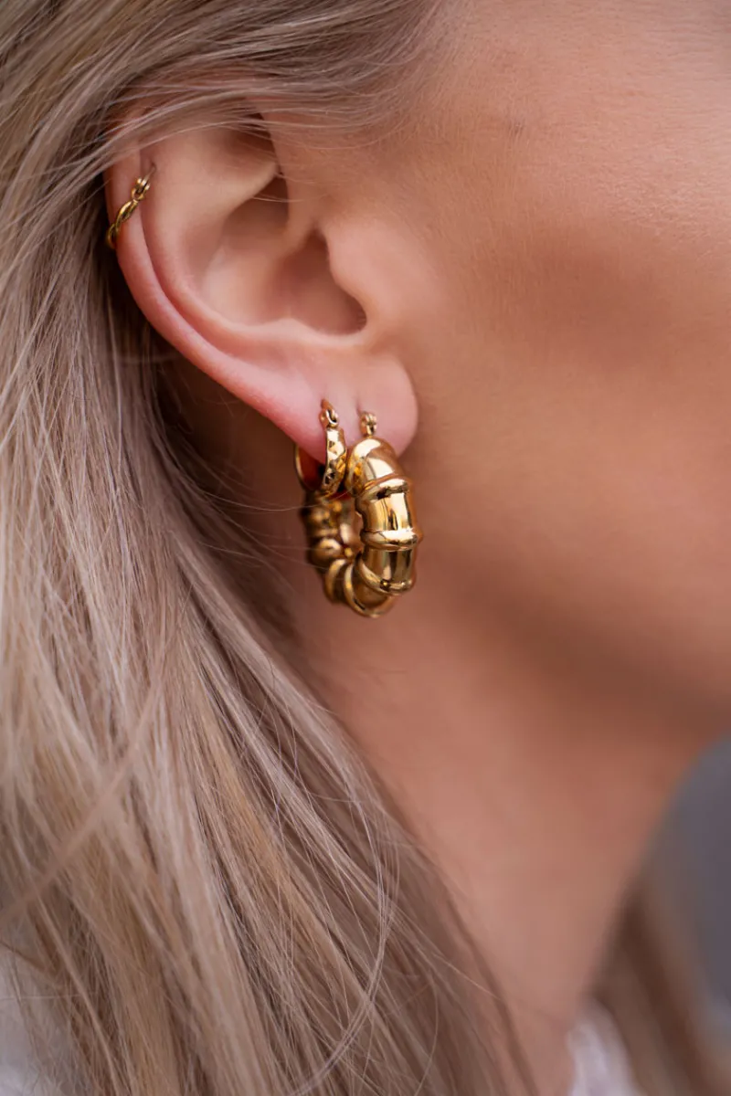 My Jewellery Larges Boucles D’oreilles Tendance Avec Arêtes Côtelées Best