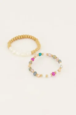 My Jewellery Lot De Bagues élastiques Avec Variété De Perles Online