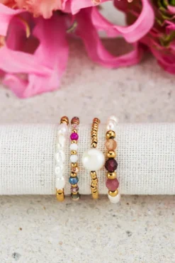 My Jewellery Lot De Bagues élastiques Avec Variété De Perles Online