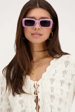 My Jewellery Lunettes De Soleil Rectangulaires Lilas Violet clair Discount
