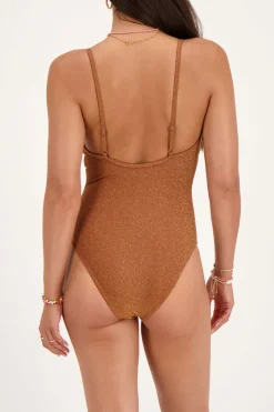My Jewellery Maillot De Bain Marron En Lurex Fashion