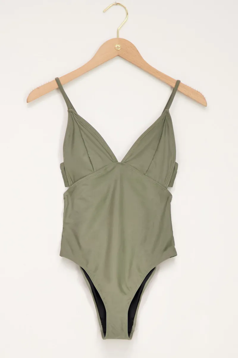 My Jewellery Maillot De Bain Avec Dos Croisé Vert foncé Discount