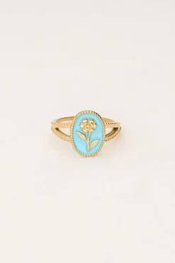 My Jewellery Maxi Bague Art Bleu Avec Fleur Online