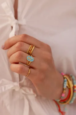 My Jewellery Maxi Bague Art Bleu Avec Fleur Online