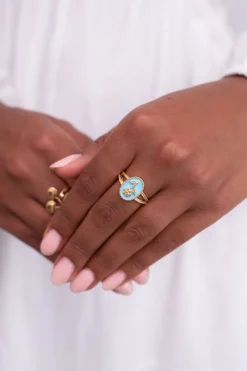 My Jewellery Maxi Bague Art Bleu Avec Fleur Online