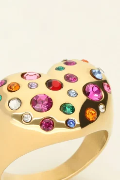 My Jewellery Maxi Bague Avec Cœur Et Pierres De Couleur Universe Clearance