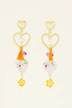 My Jewellery Maxi Boucles D'oreilles à Coeurs, Perles Et Pampille Sale