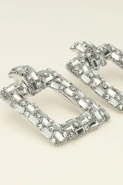 My Jewellery Maxi Boucles D'oreilles Carrées Argentées Universe Best