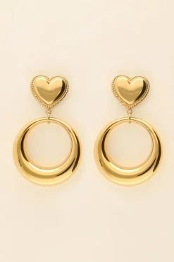 My Jewellery Maxi Boucles D'oreilles Coeur Et Anneau Best