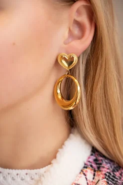 My Jewellery Maxi Boucles D'oreilles Coeur Et Anneau Best