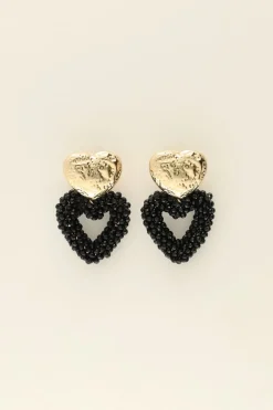 My Jewellery Maxi Boucles D’oreilles Coeur à Pierres Roses Clearance