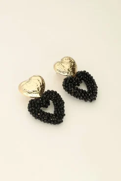 My Jewellery Maxi Boucles D’oreilles Coeur à Pierres Roses Clearance