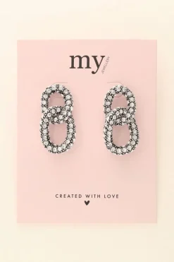 My Jewellery Maxi Boucles D'oreilles Maillons à Strass Clearance