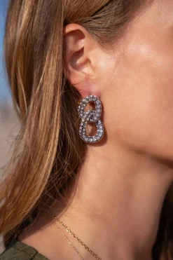 My Jewellery Maxi Boucles D'oreilles Maillons à Strass Clearance
