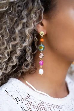 My Jewellery Maxi Boucles D'oreilles Perles Et Pierres Sale
