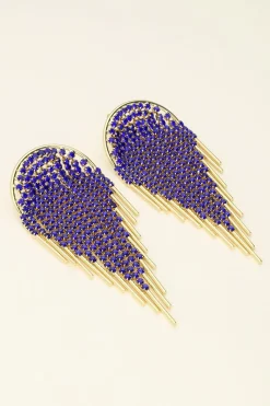 My Jewellery Maxi Boucles D'oreilles Strass Bleus Universe New