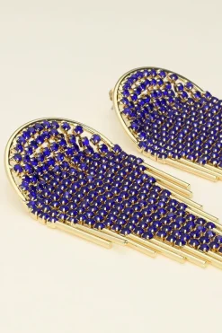 My Jewellery Maxi Boucles D'oreilles Strass Bleus Universe New