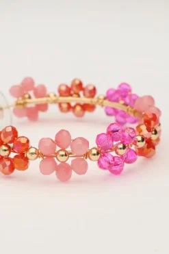 My Jewellery Maxi Créoles Avec Des Fleurs Roses Hot