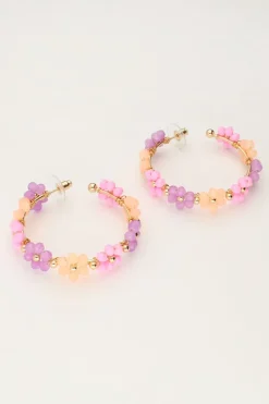 My Jewellery Maxi Créoles Avec Des Fleurs Multicolores Best