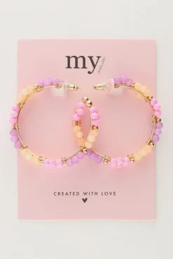 My Jewellery Maxi Créoles Avec Des Fleurs Multicolores Best
