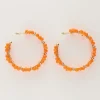 My Jewellery Maxi Créoles Avec Fleurs Orange Outlet