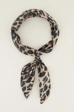 My Jewellery Mini-foulard Satiné Imprimé Léopard Discount